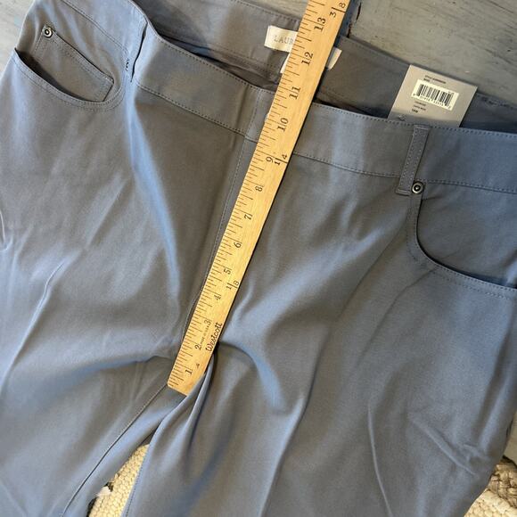 NWT Laura Ashley Gray Straight Leg Flat Front Pants Woman’s Sz 16W - Picture 3 of 7